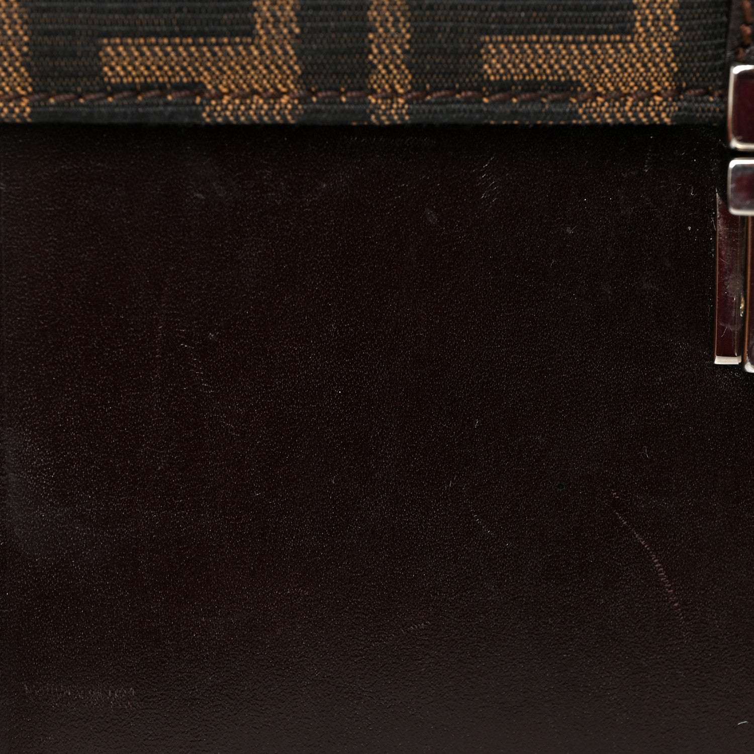 Fendi Zucca Calfskin Flap Clutch Tobacco Black 15 of 22