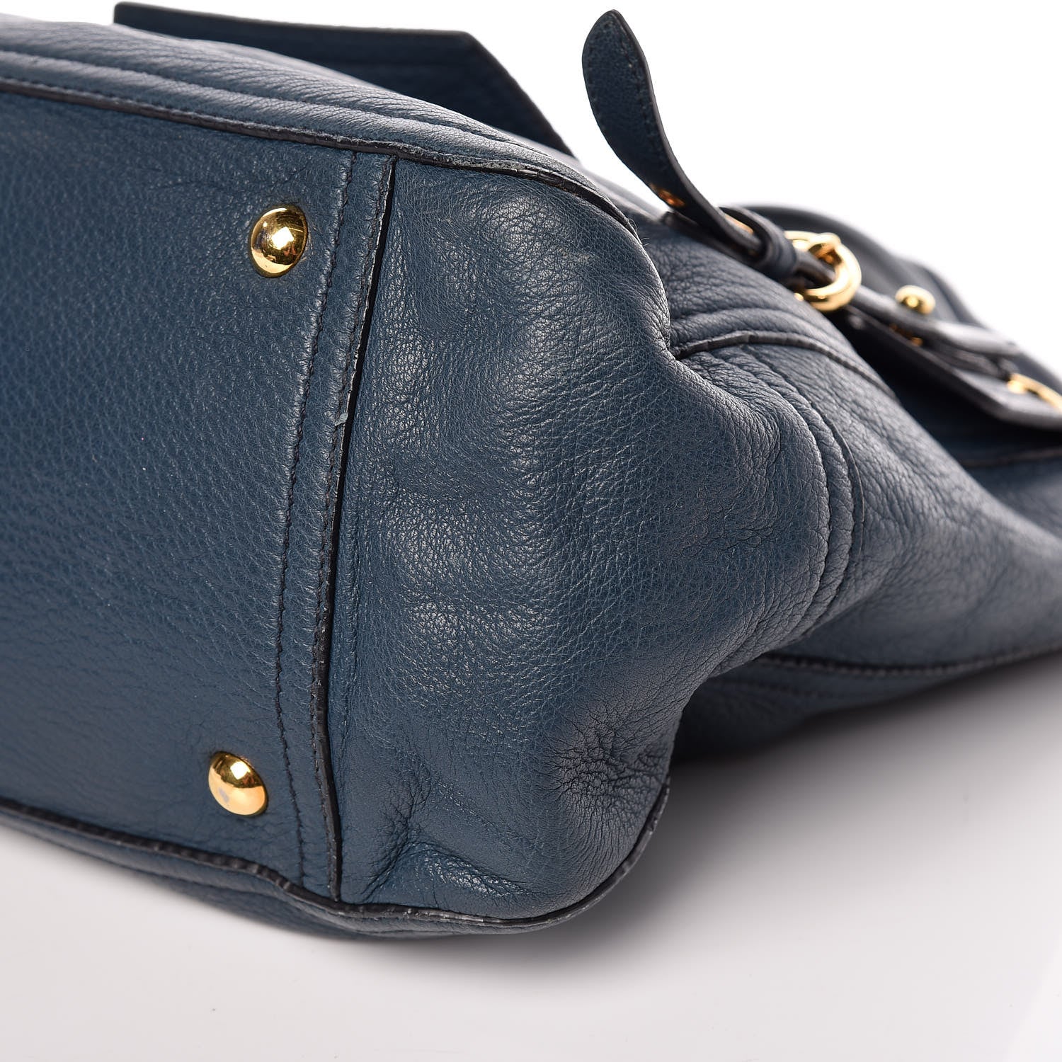 Miu Miu Cervo East-West Flap Satchel Blue 7 of 18