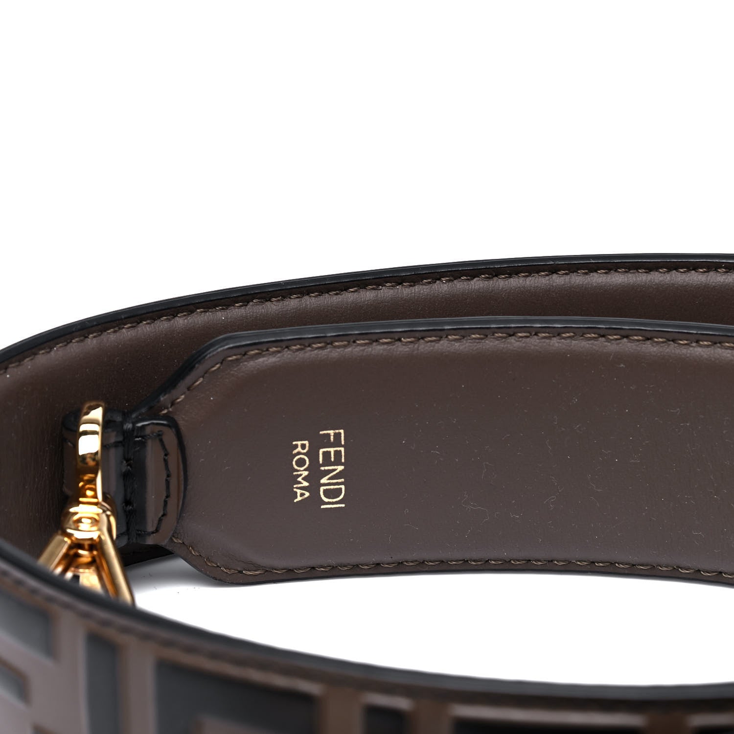 Fendi Vitello Century Bi-Color FF 1974 Embossed Strap You Maya Black 3 of 5
