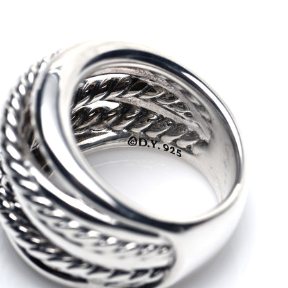 David Yurman Sterling Silver 18mm Wide Crossover Cable Ring 51 5.75 4 of 4