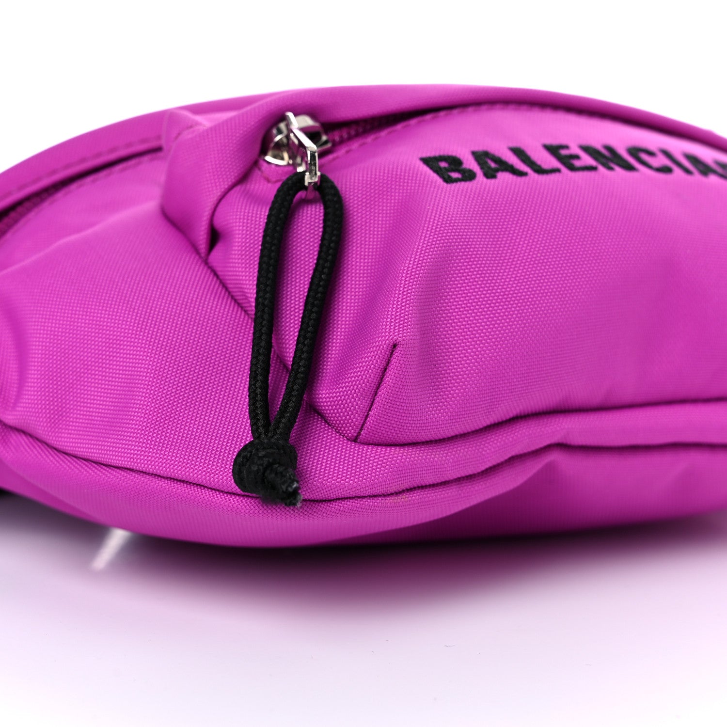 Balenciaga Sport Nylon Logo Embroidered Small Wheel Beltpack Fuchsia Black 7 of 8