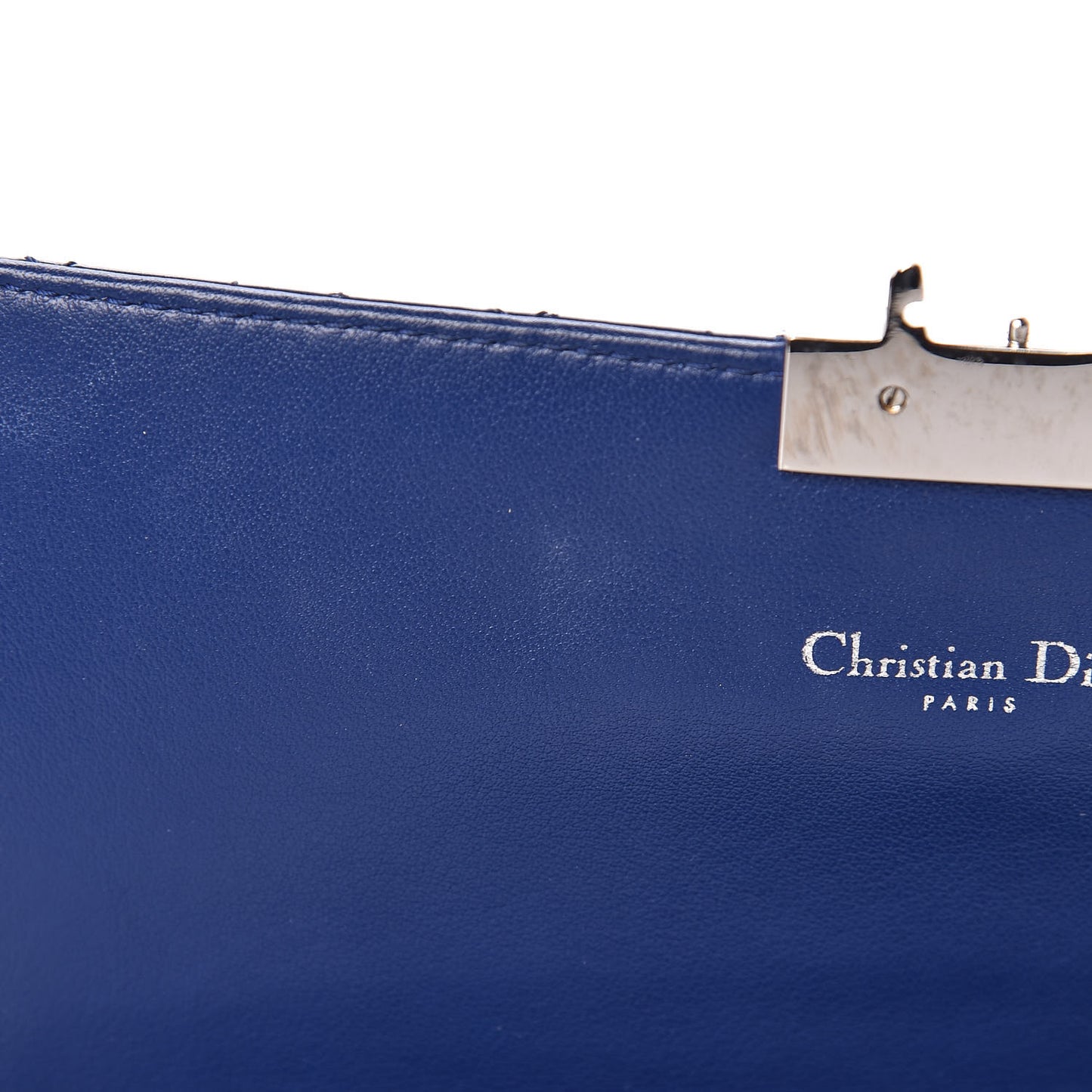 Patent Cannage Miss Dior Promenade Pouch Blue