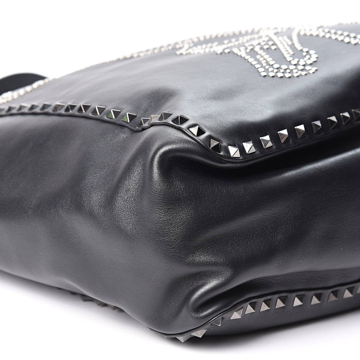Valentino Garavani Vitello Monkey Studded Rockstud Tote Black 6 of 7