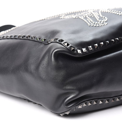 Valentino Garavani Vitello Monkey Studded Rockstud Tote Black 6 of 7