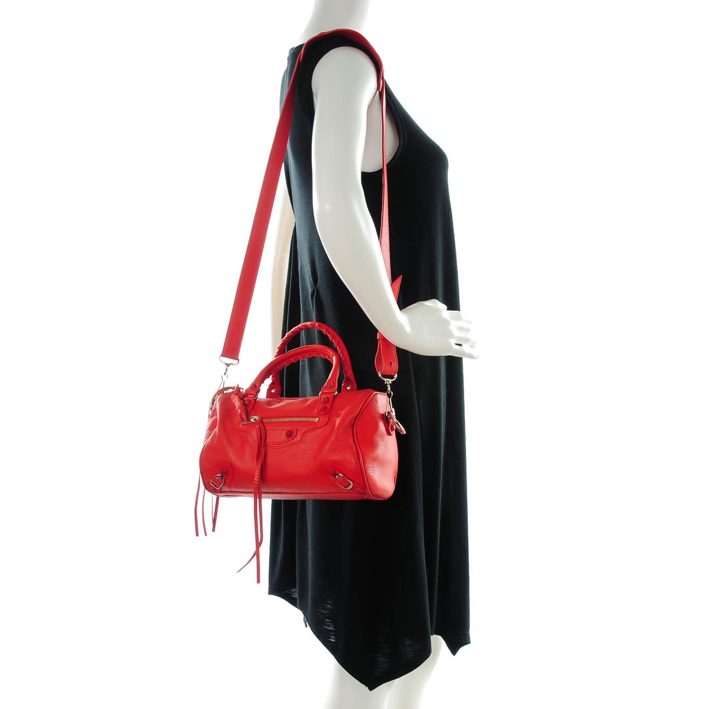 Matte Goatskin Rubber Covered Classic Hardware Mini Twiggy Rouge Coquelicot Rouge Braise