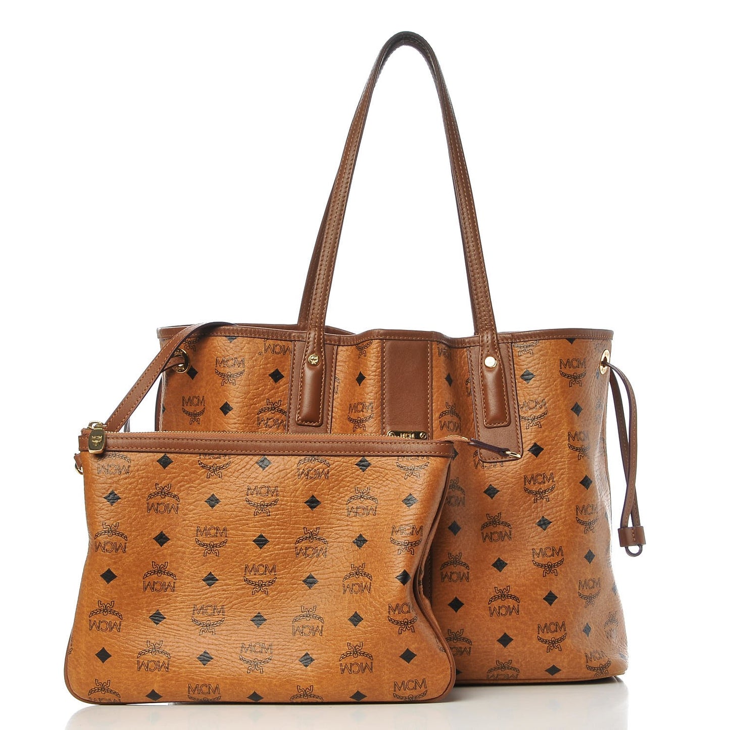 Visetos Medium Liz Reversible Shopper Tote Cognac