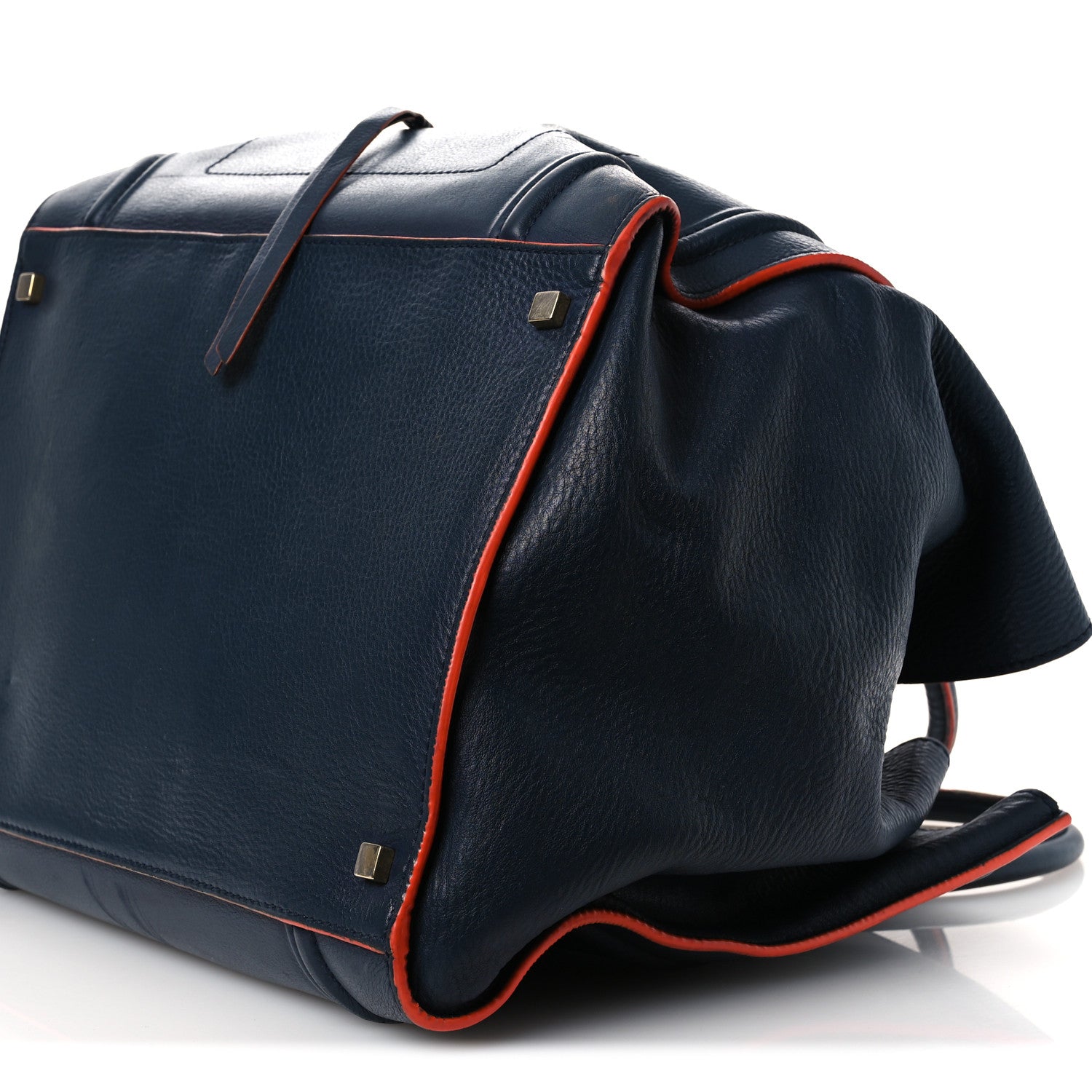 Celine Supple Calfskin Large Phantom Luggage Navy Blue Orange 10 of 17