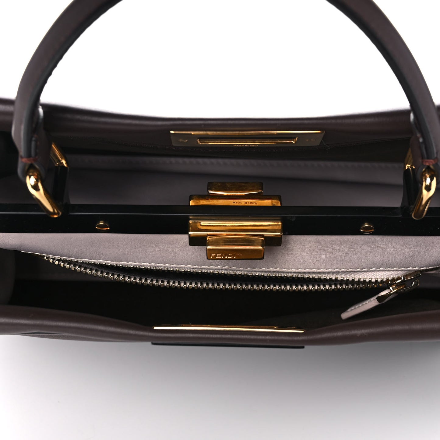 Vitello Seta Shiny Nappa Medium Peekaboo Iconic Satchel Moresco Rosa Doll