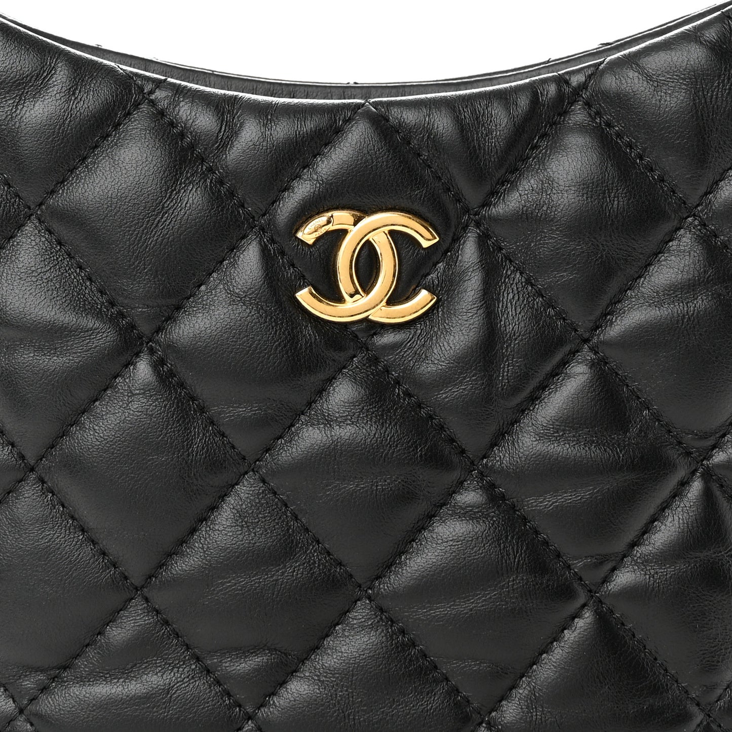 Lambskin Quilted Hobo Black