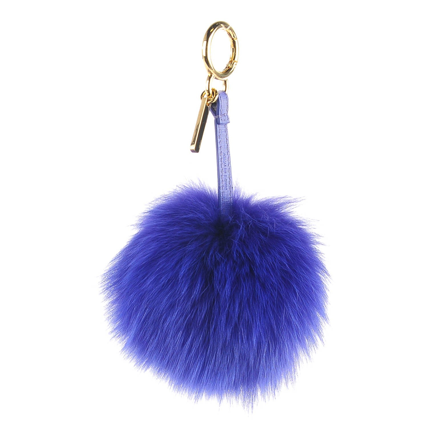 Fendi Fox Fur Pom Pom Bag Charm Berry 3 of 7