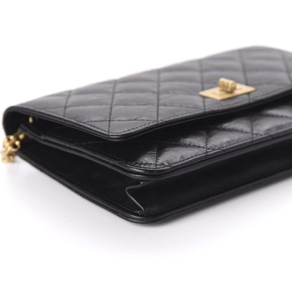 Chanel Aged Calfskin Quilted Reissue Wallet On Chain WOC Black 6 of 12