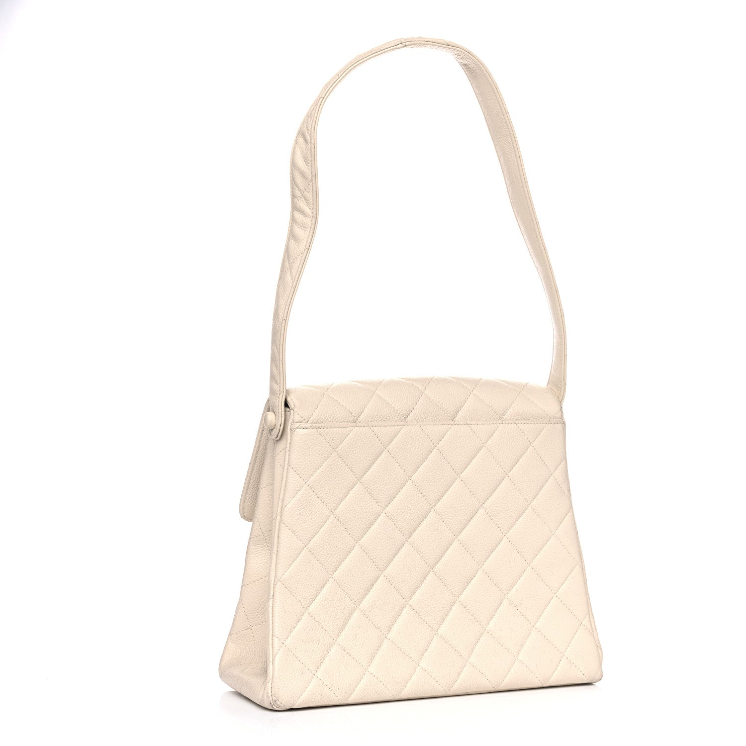 Chanel Caviar Quilted Shoulder Bag White 2 of 15