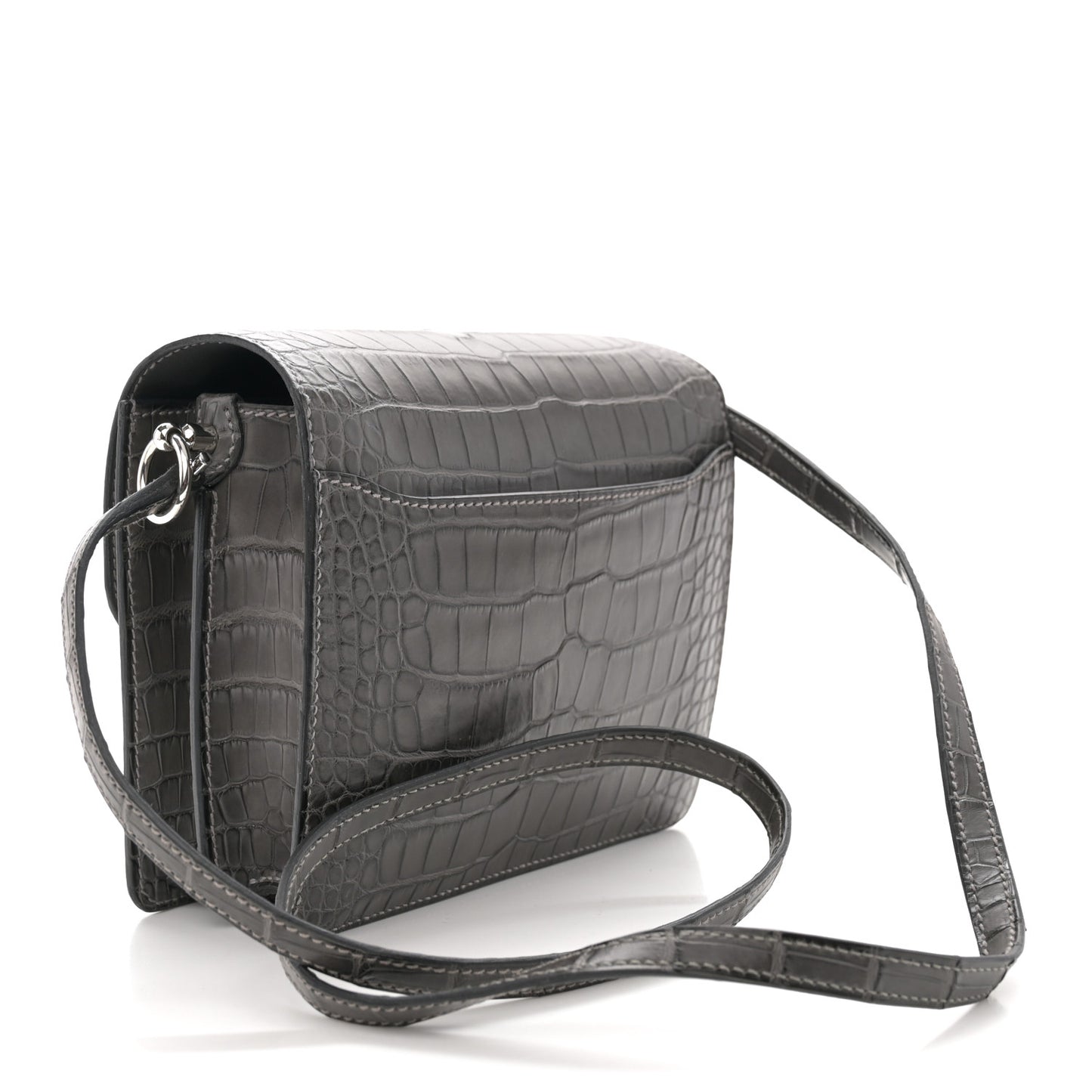 Matte Alligator Mini Sac Roulis Graphite