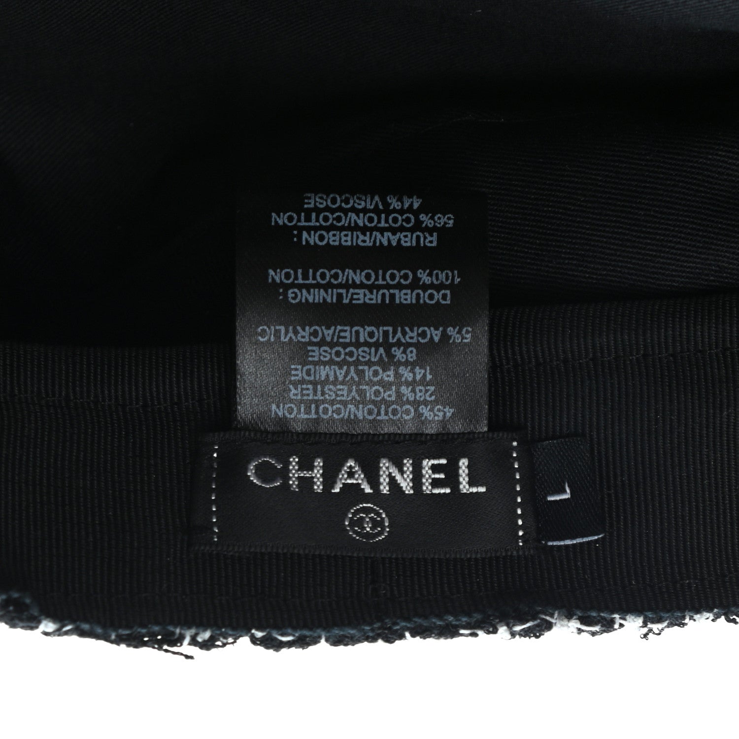 Chanel Tweed Fantasy Cap L Black 8 of 9