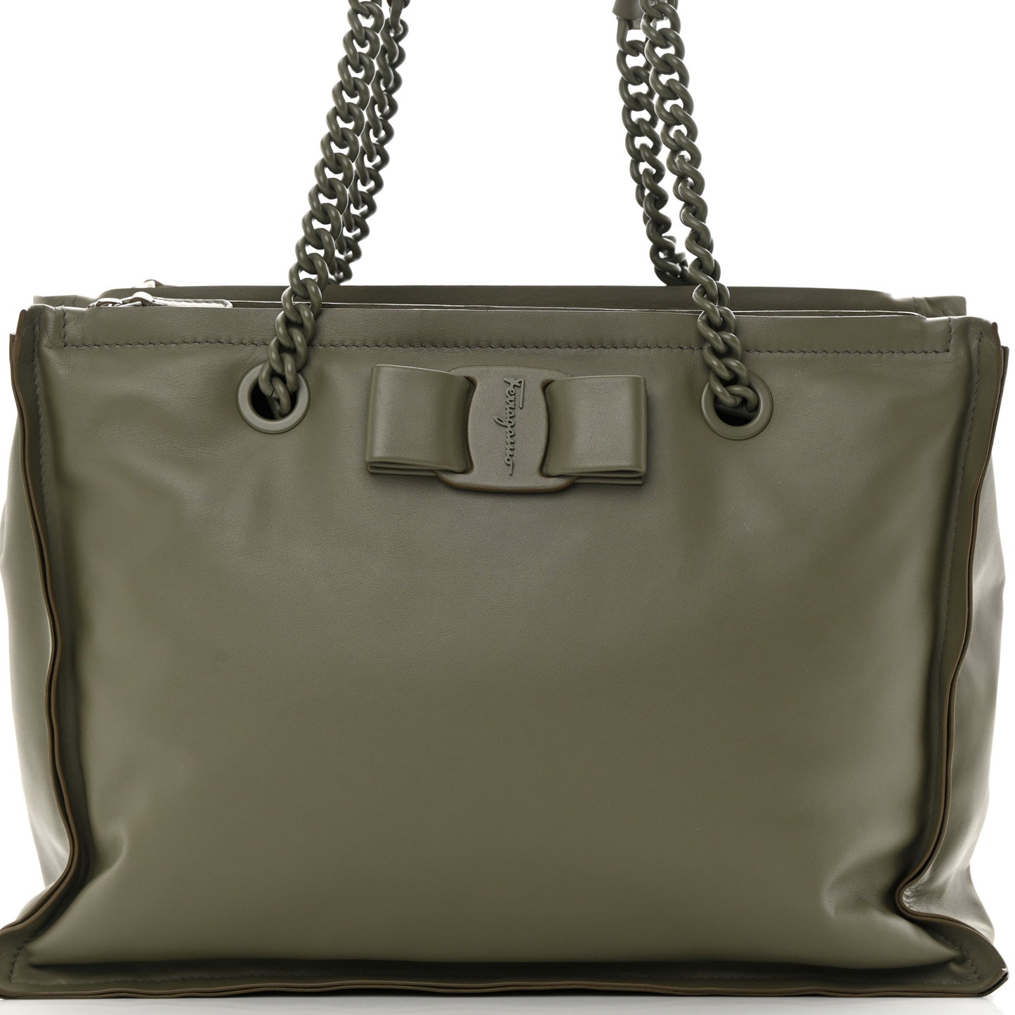 Calfskin Viva Bow Tote Green