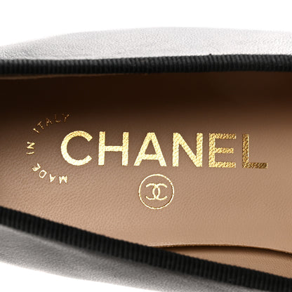 Chanel Lambskin Patent Cap Toe Ballerina Flats 37.5 Black 8 of 10