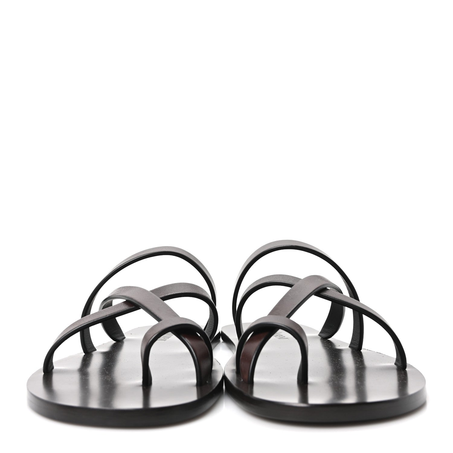 Saint Laurent Calfskin Mens Culver Flat Sandals 37.5 Moro 3 of 9