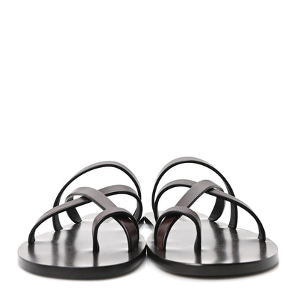 Saint Laurent Calfskin Mens Culver Flat Sandals 37.5 Moro 3 of 9