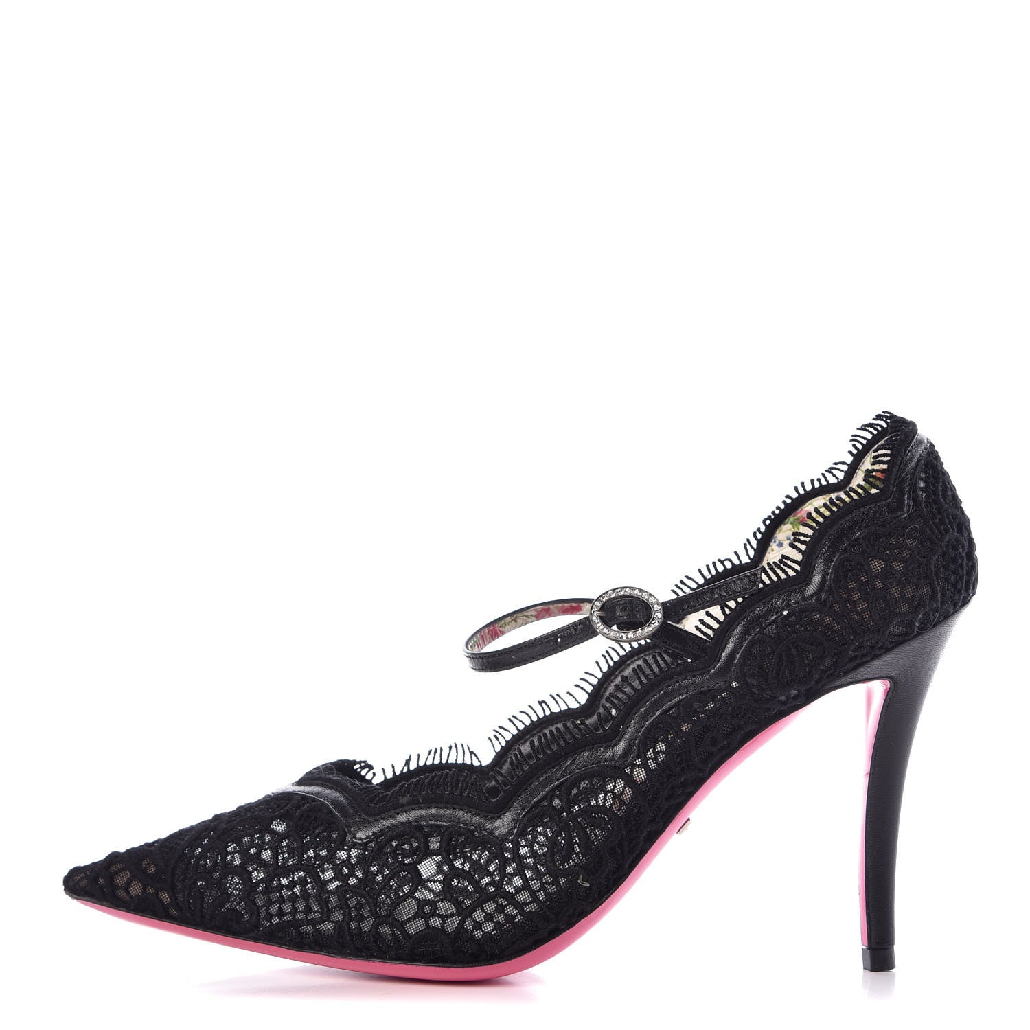 Gucci Lace Pizzo Venice Pumps 38 Black 1 of 9