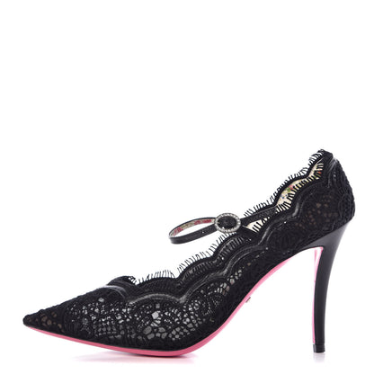 Gucci Lace Pizzo Venice Pumps 38 Black 1 of 9