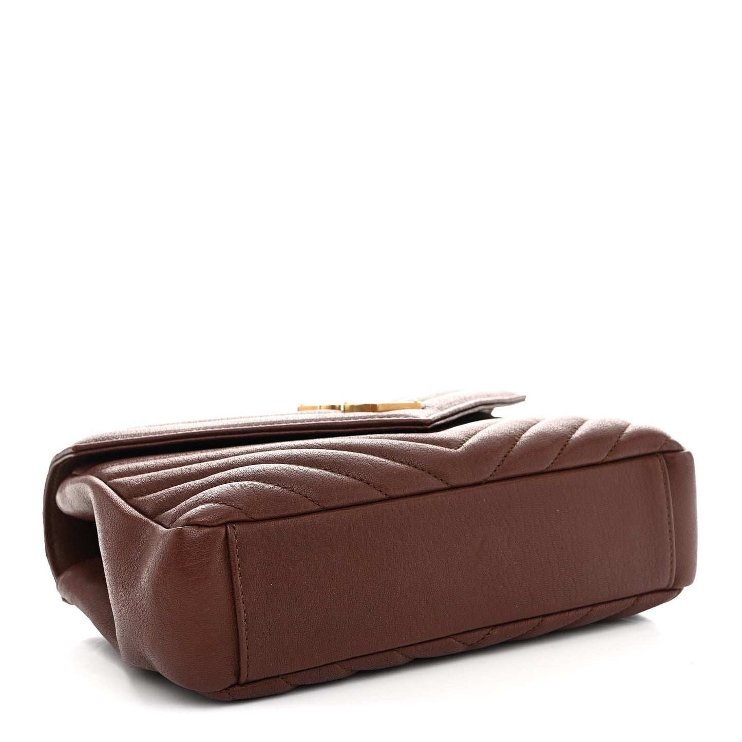 Sheepskin Matelasse Chevron Monogram Medium College Bag Brick
