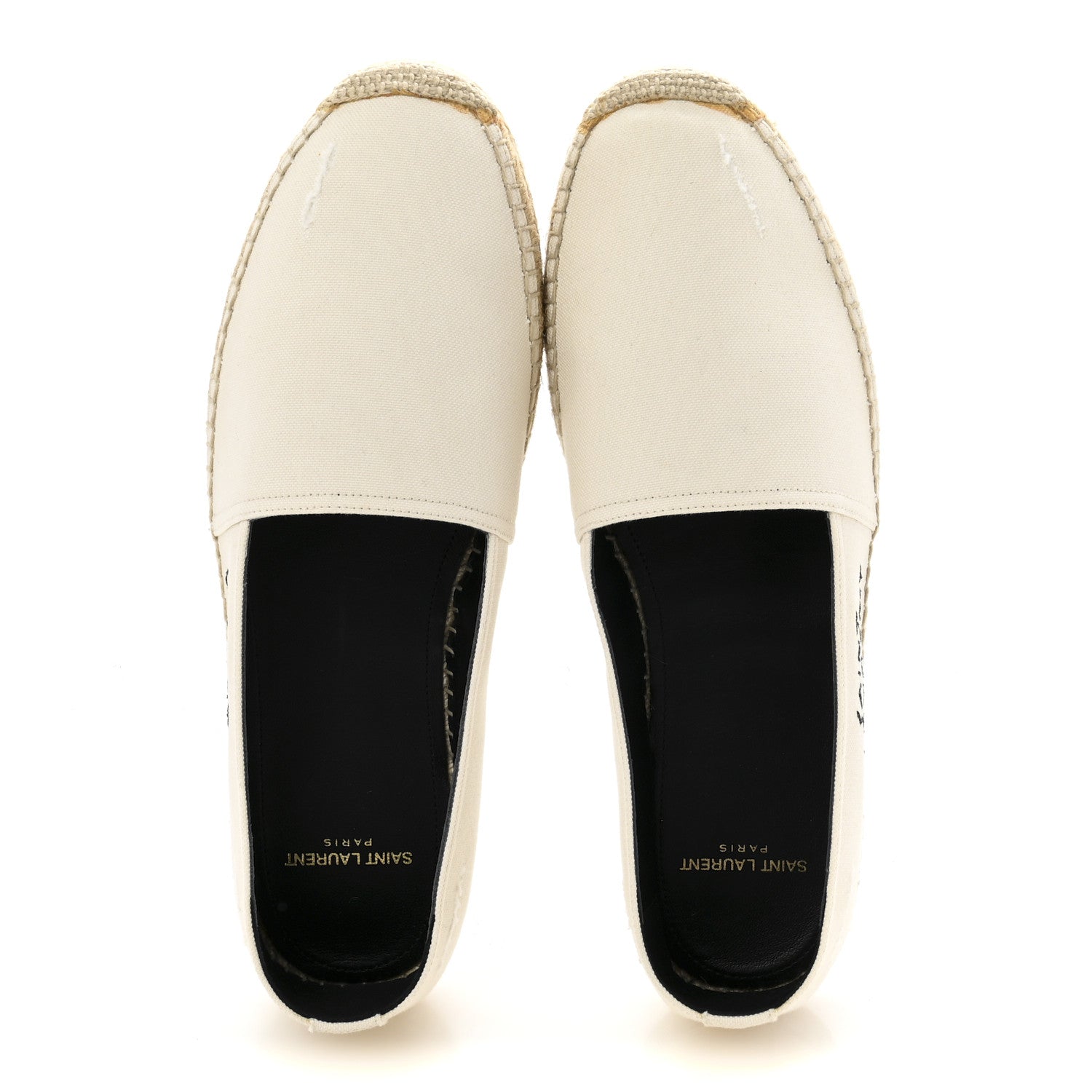 Saint Laurent Canvas Mens Elba Light Logo Embroidered Espadrilles 43 Panna 2 of 10