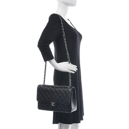 Chanel Caviar Quilted Jumbo Double Flap Black 2 of 9