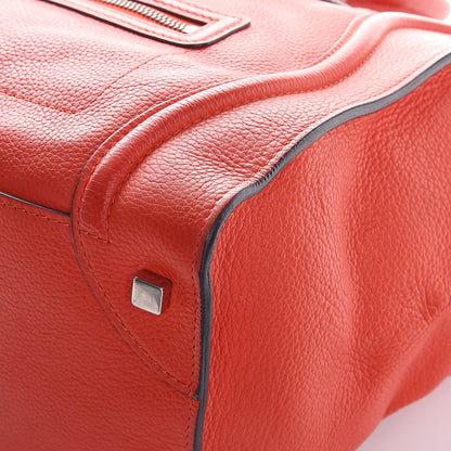 Celine Drummed Calfskin Mini Luggage Vermillion 10 of 12