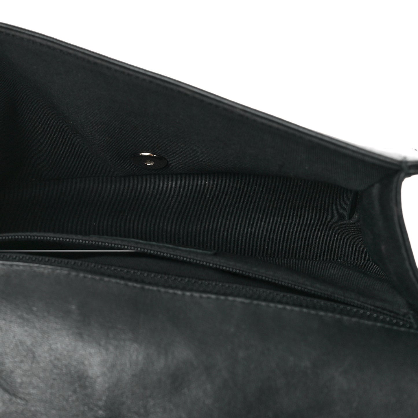 Lambskin Chevron Quilted Flap Black