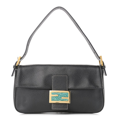 Fendi Pebbled Calfskin Baguette Black 1 of 13