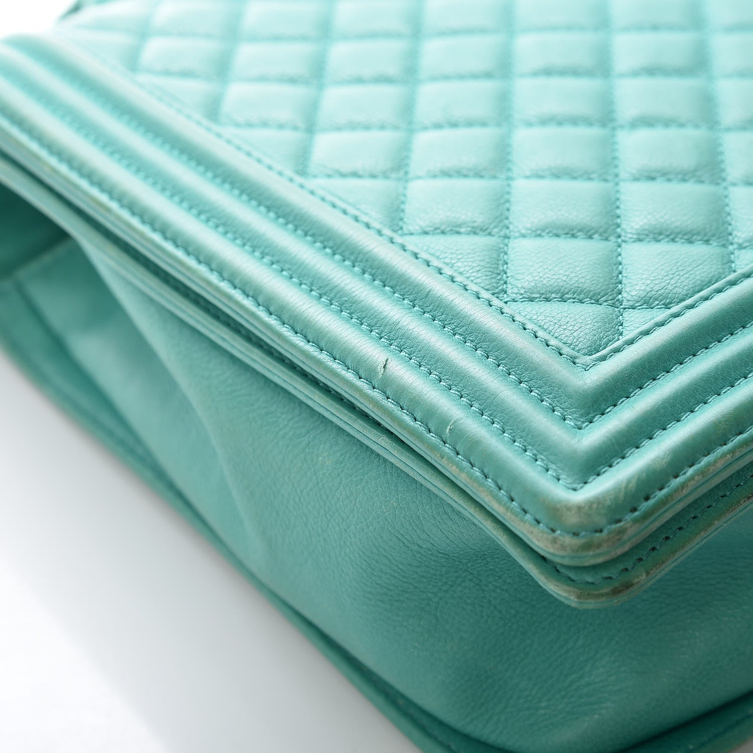Chanel Calfskin Quilted Large Boy Flap Green 20 of 23