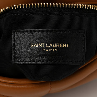 Saint Laurent Lambskin Quilted Toy Loulou Puffer Monogram Chain Satchel Dark Cork 6 of 10