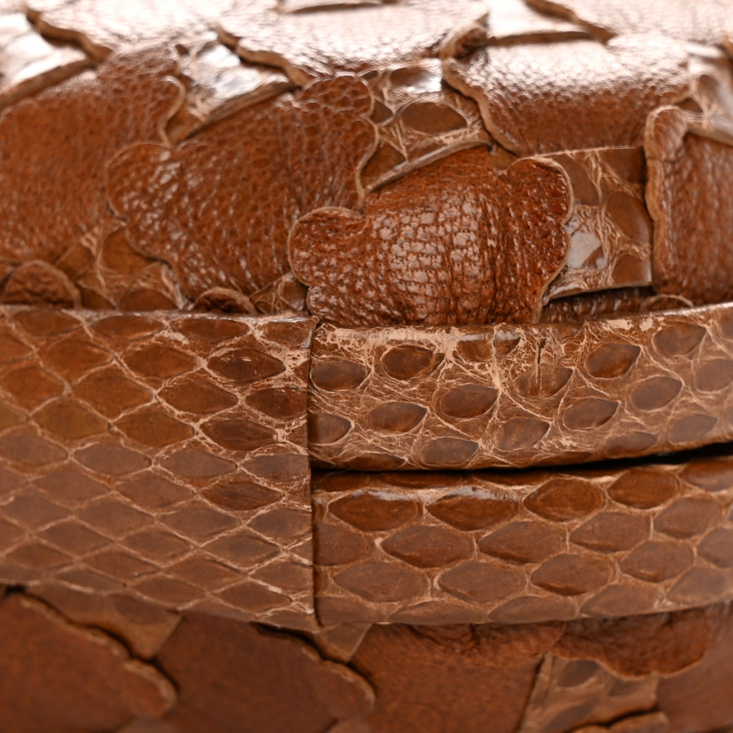 Ayers Grained Calfskin Intrecciato Knot Clutch Brown