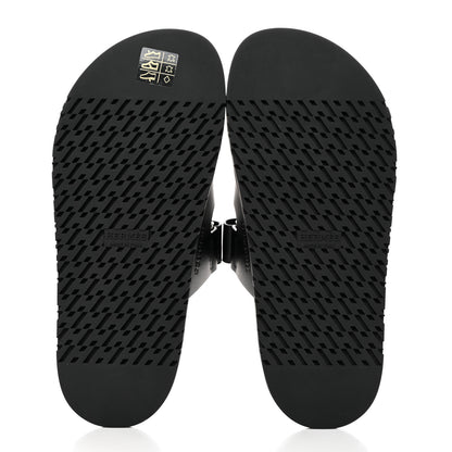 Hermes Calfskin Womens Chypre Sandals 37 Black 6 of 9