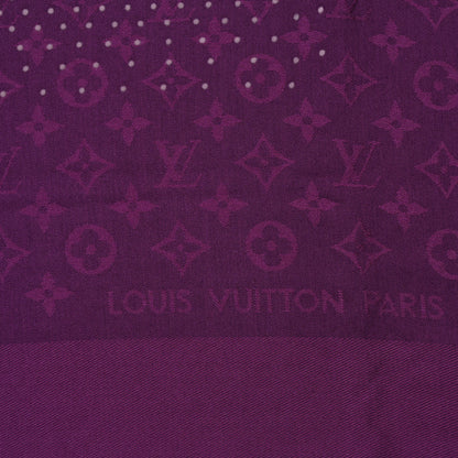 Louis Vuitton Silk Wool Monogram Polka Dot Shawl Cassis 2 of 3