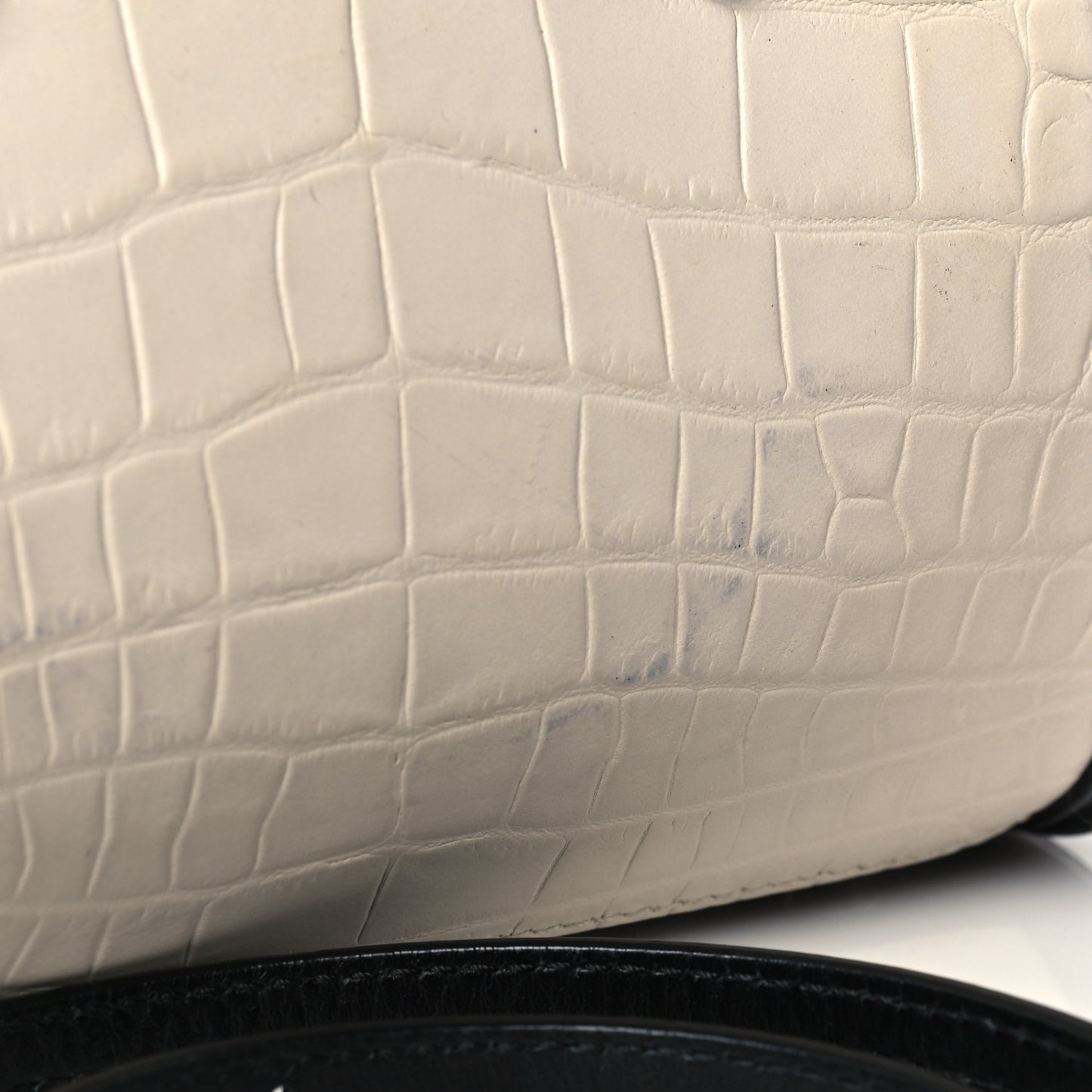 Calfskin Crocodile Embossed Mini Heroine 21 Black White