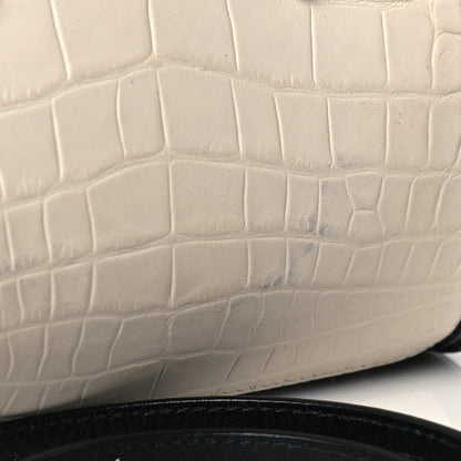Alexander McQueen Calfskin Crocodile Embossed Mini Heroine 21 Black White 12 of 12