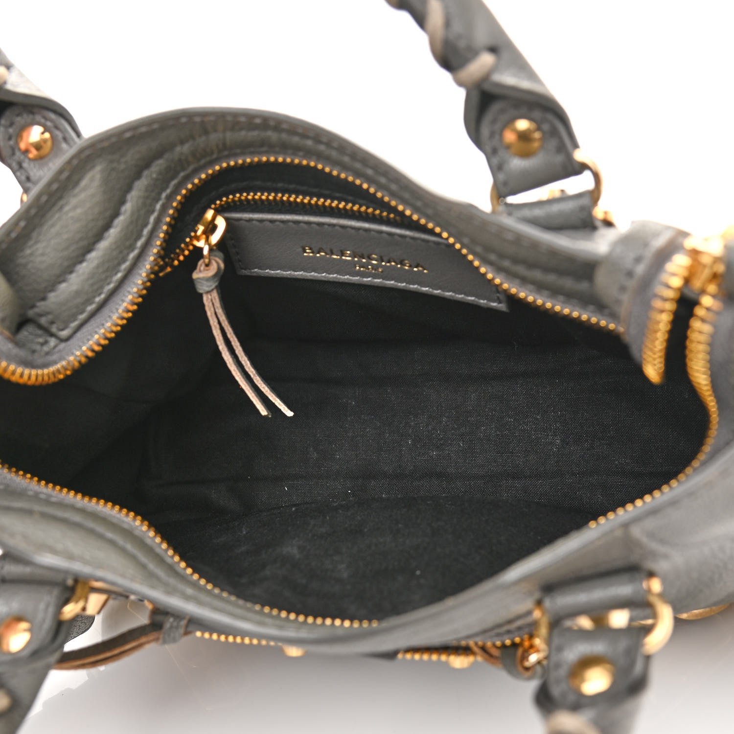 Balenciaga Chevre Gold Metallic Edge Hardware Mini City Gris Acier 5 of 9