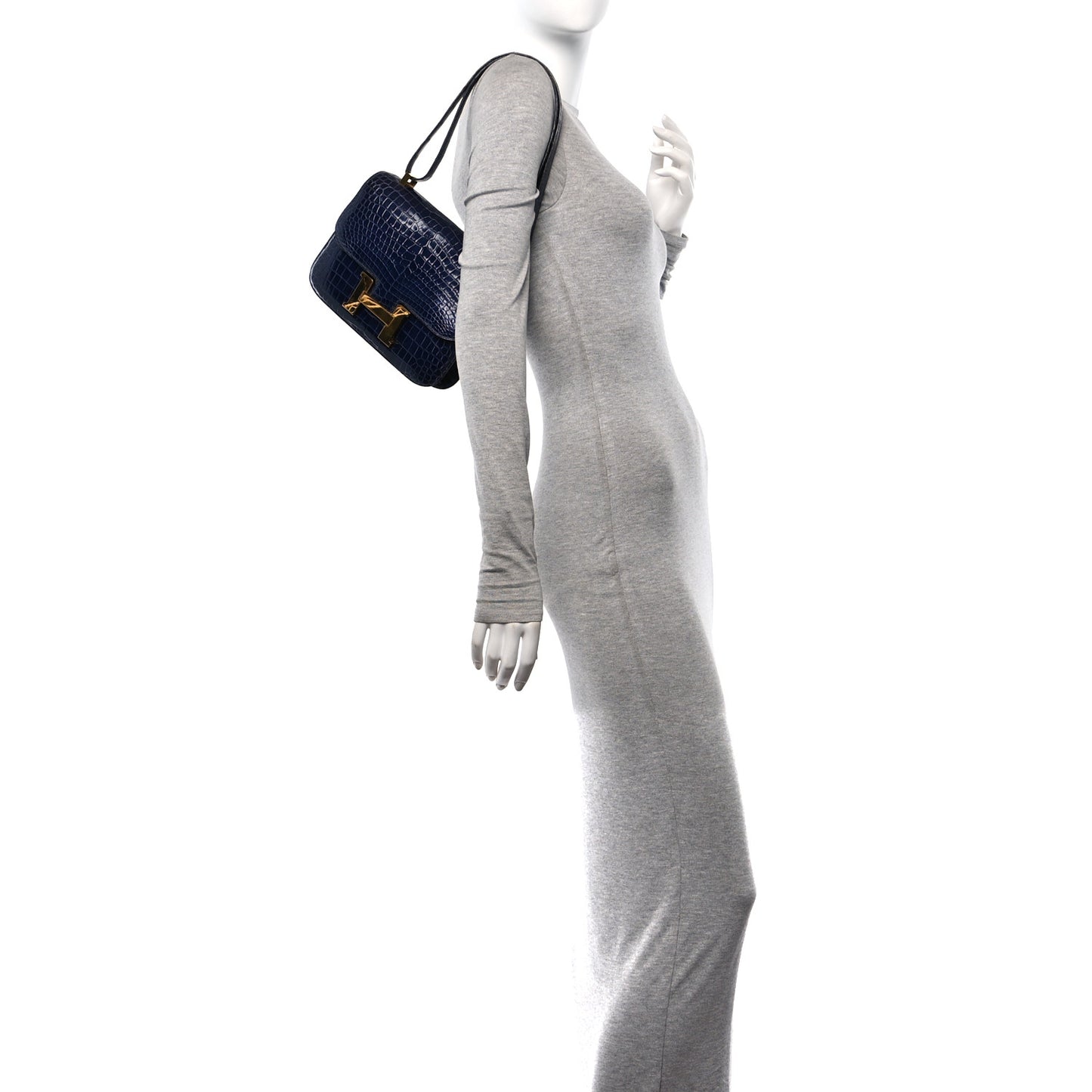 Shiny Porosus Crocodile Constance 23 Bleu Saphir