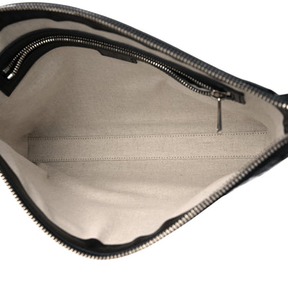 Gucci Calfskin GG Tennis Embossed Medium Wristlet Messenger Bag Black 5 of 9