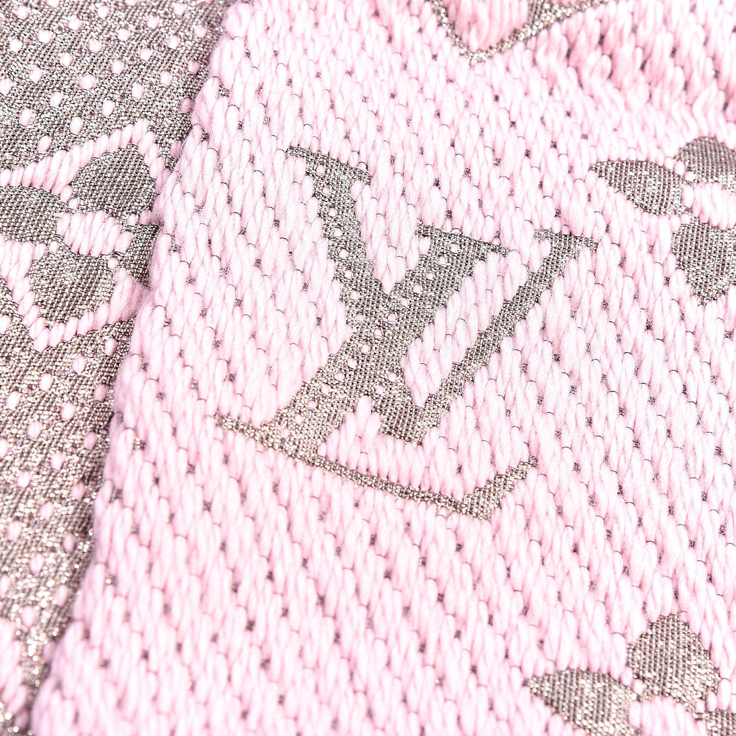 Wool Silk Logomania Rainbow Scarf Crystal Pink