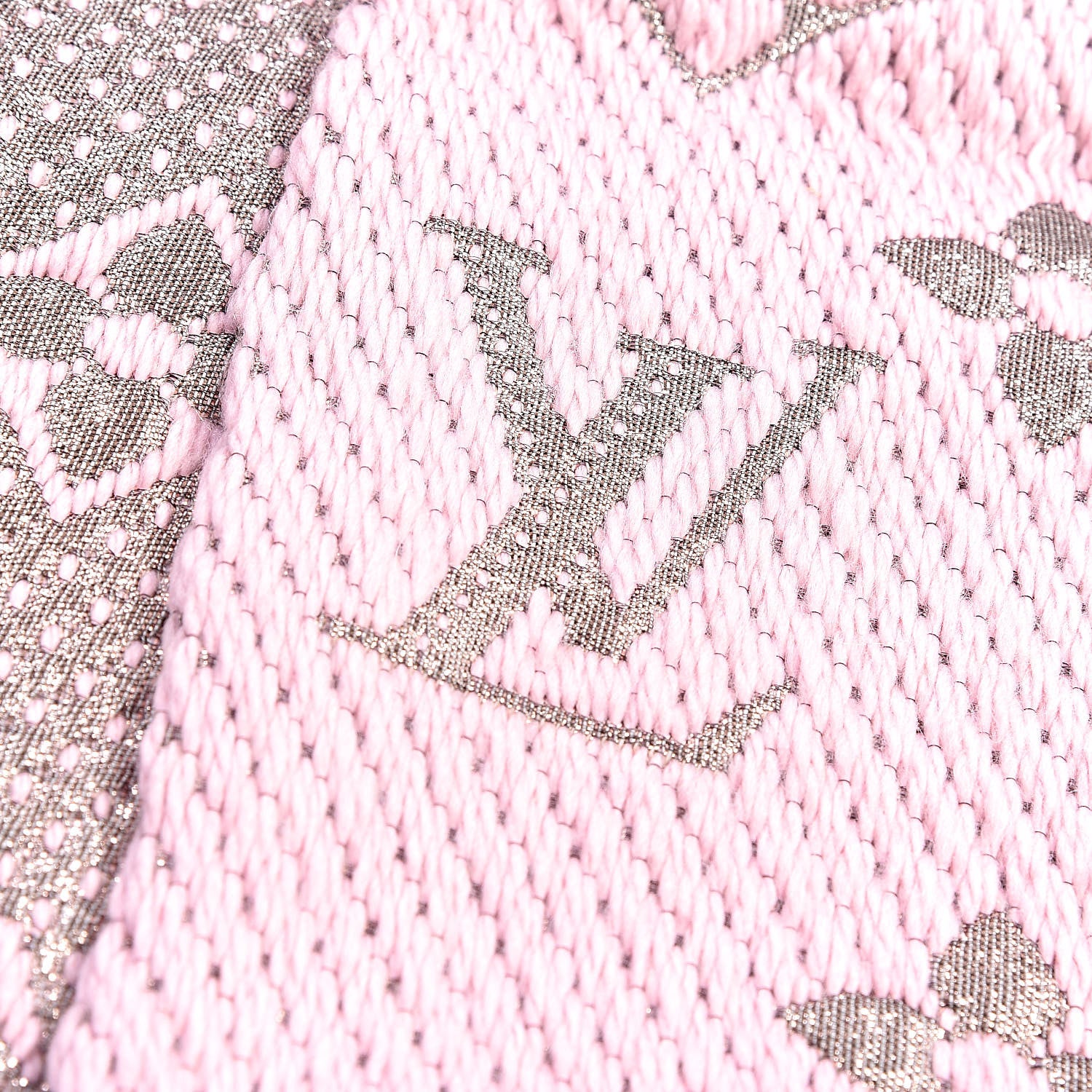 Louis Vuitton Wool Silk Logomania Rainbow Scarf Crystal Pink 4 of 6