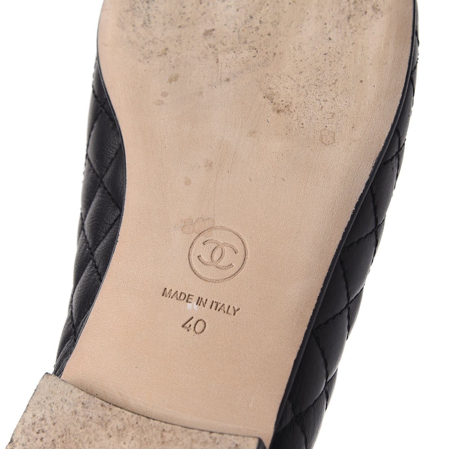 Patent Calfskin Quilted Womens CC Loafers 40 Black