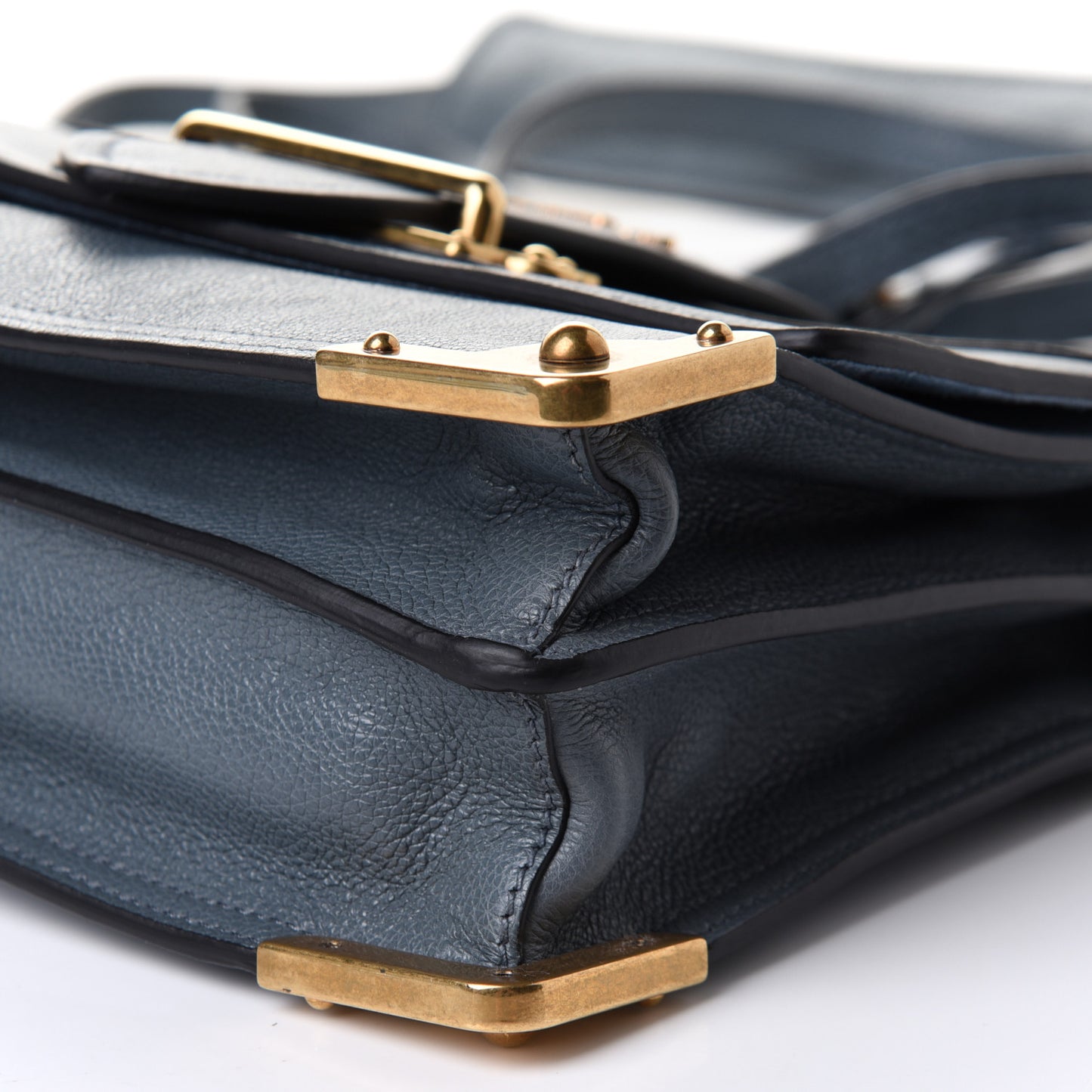 Glace Calf Soft Cahier Bag Marine Astrale