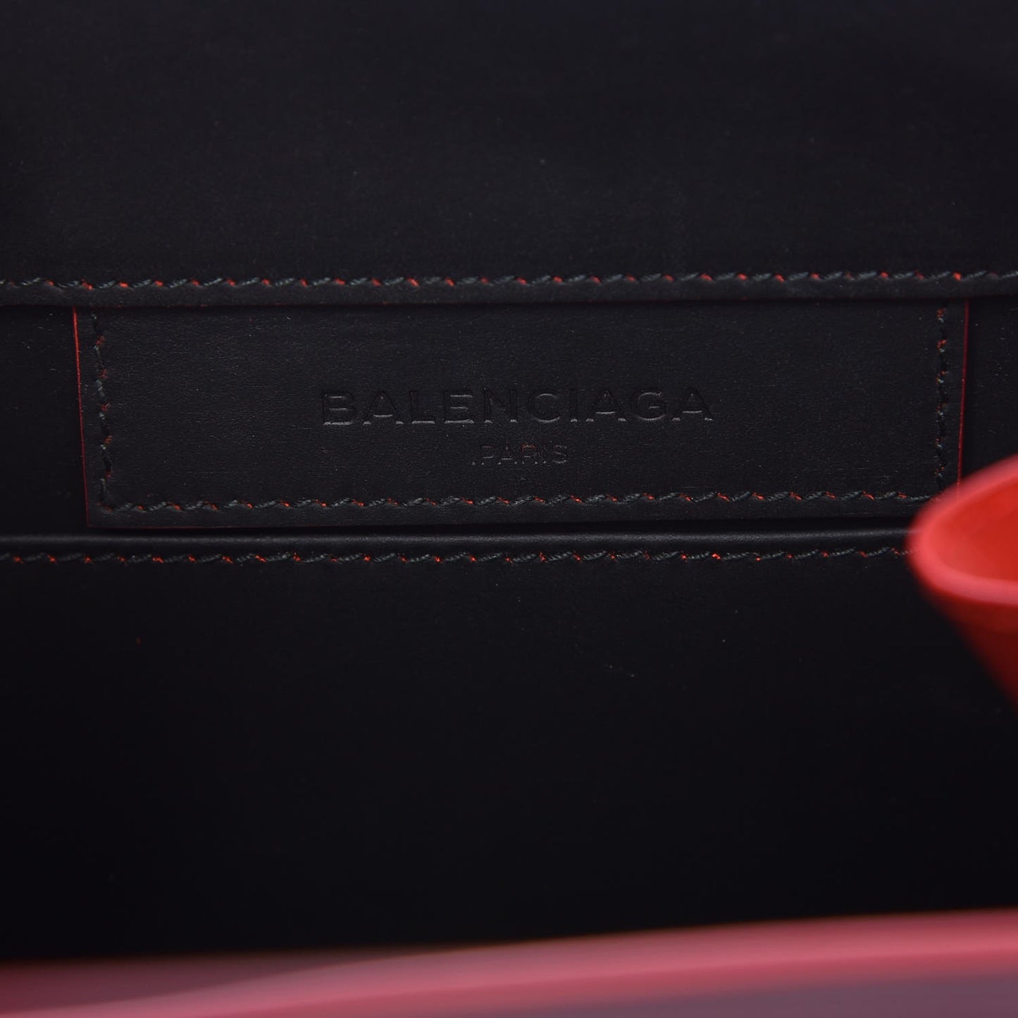 Rubberized Calfskin Papier Mini A4 Zip Around Tote Black Red