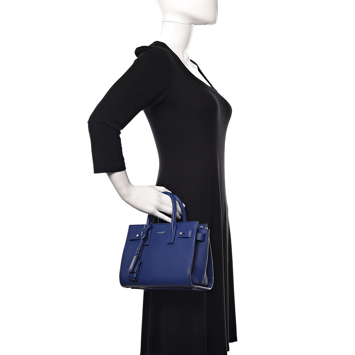 Saint Laurent Grained Calfskin Nano Supple Sac De Jour Flash Blue 2 of 10