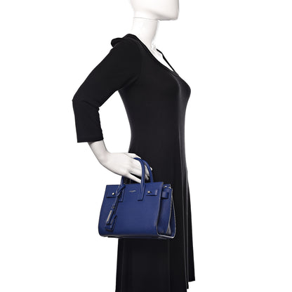 Saint Laurent Grained Calfskin Nano Supple Sac De Jour Flash Blue 2 of 10
