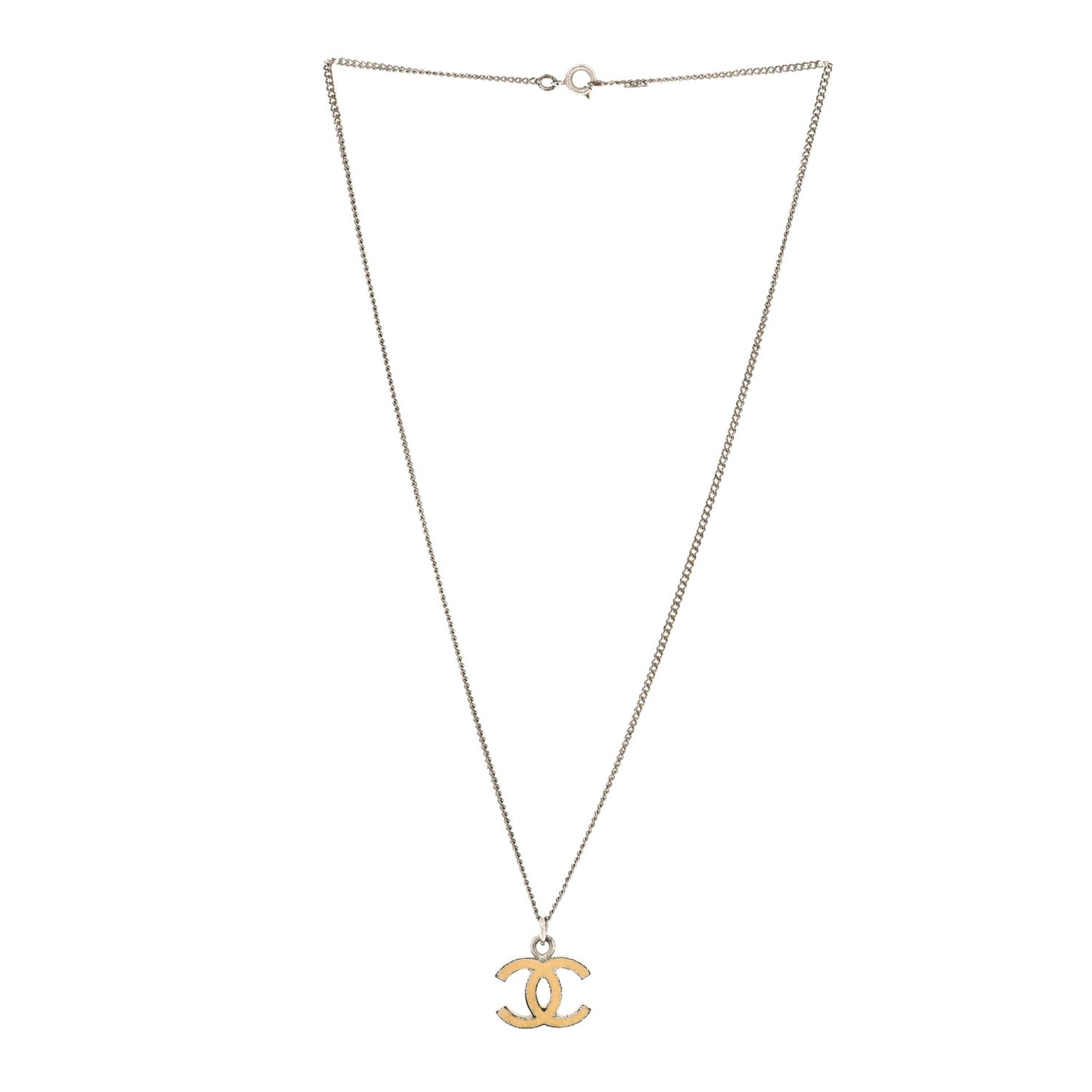 Resin CC Pendant Necklace Silver Gold