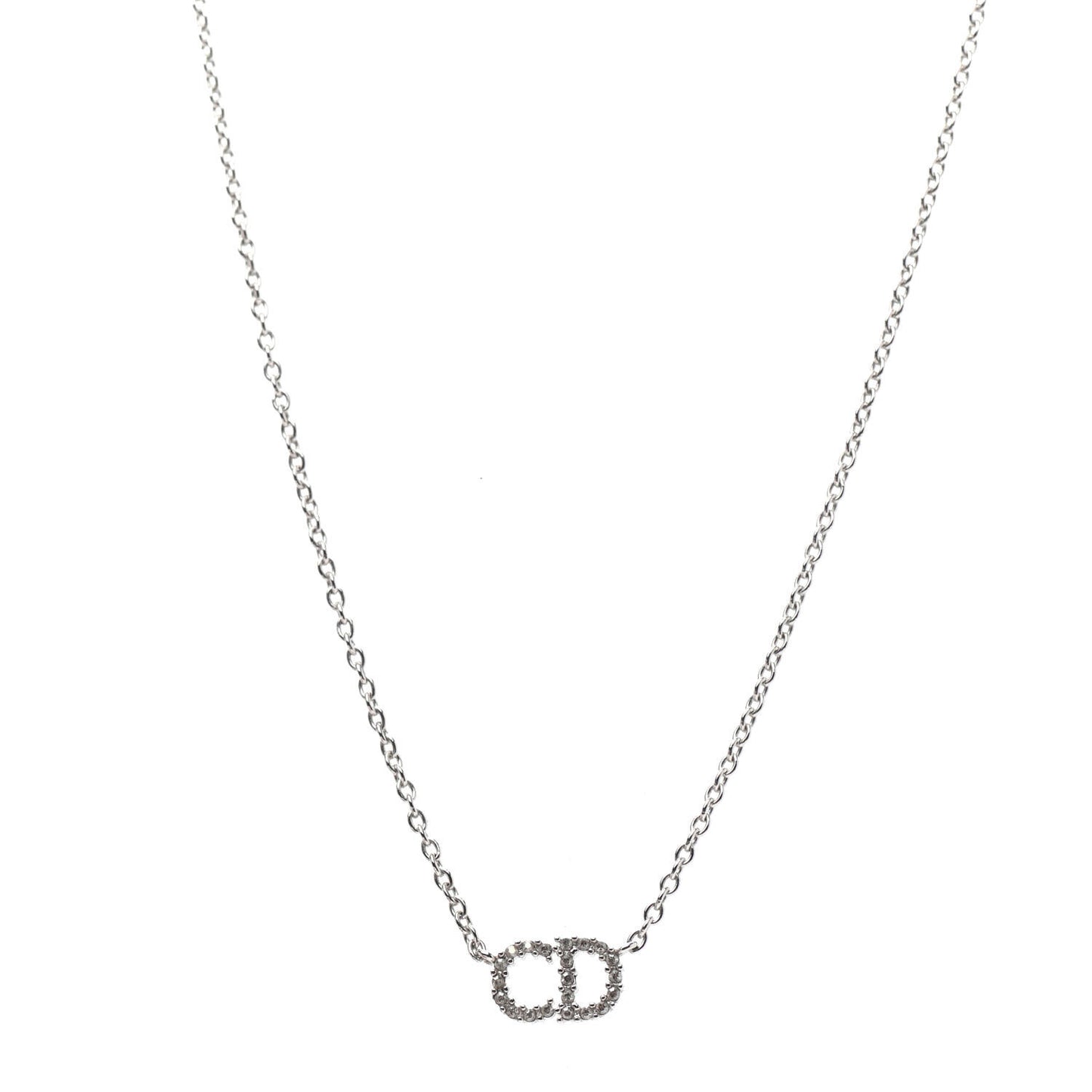 Metal Crystal Clair D Lune Necklace Silver