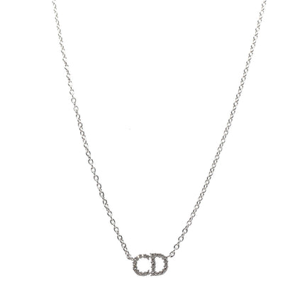 Christian Dior Metal Crystal Clair D Lune Necklace Silver 1 of 4